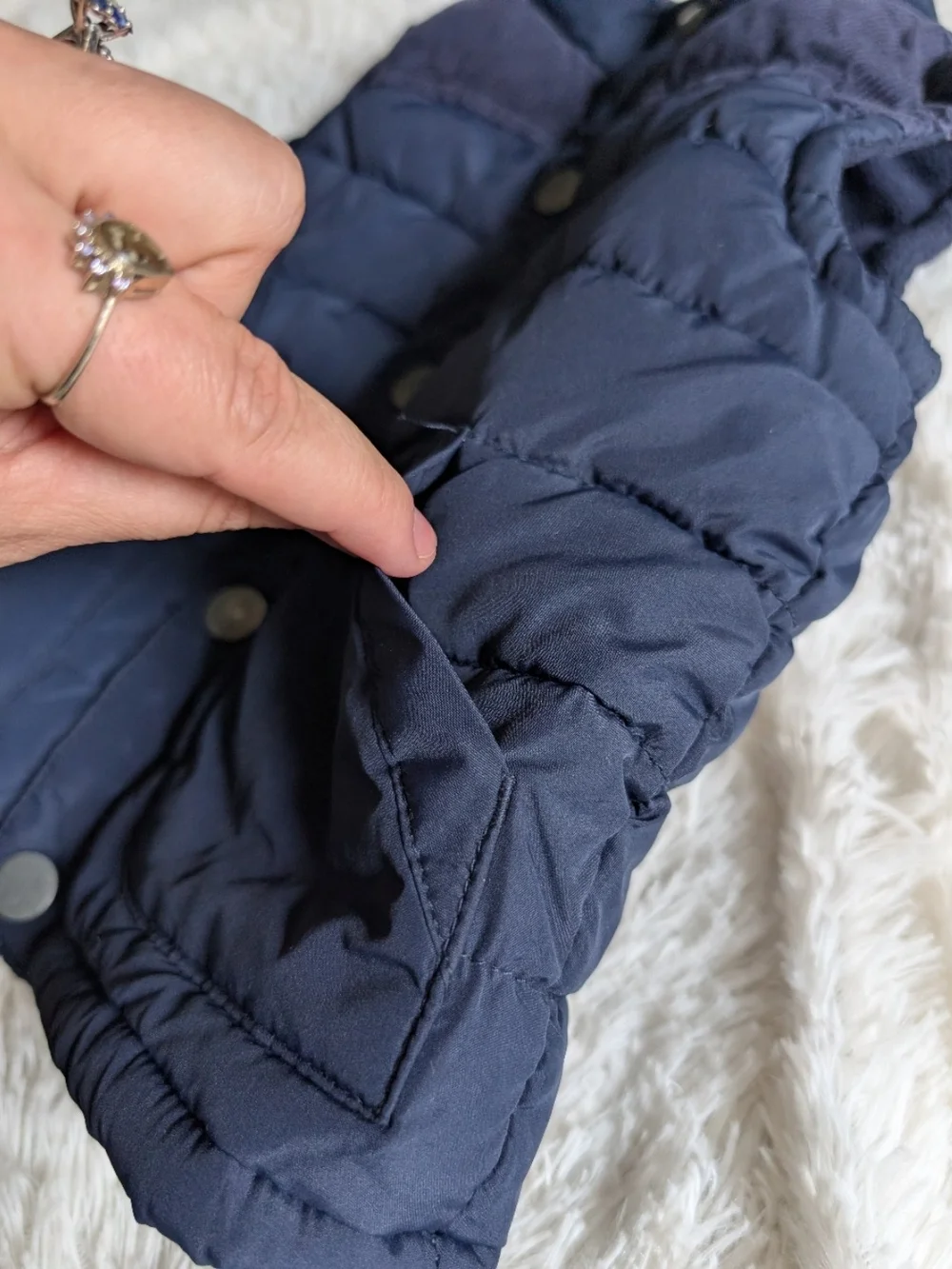 Gymboree Snap Fleece Lined Navy Puffer Vest Corduroy Top Size 12-24 Months